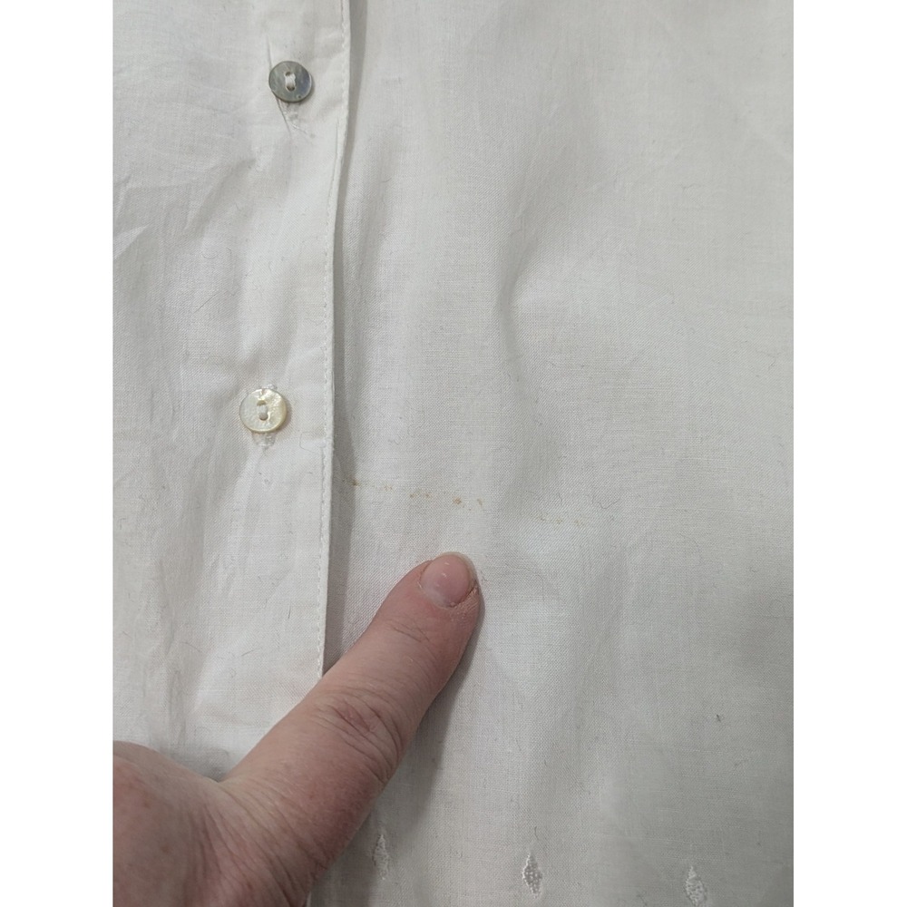 Sundance White Lace Button Up Blouse Top Lace Grandma Core Whimsy Dainty Collar - Picture 5 of 7